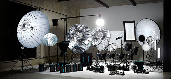 Complete range of photography studio lighting