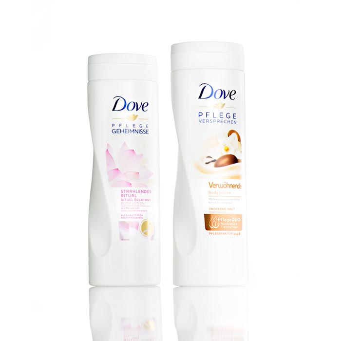 Dove bottles product photo