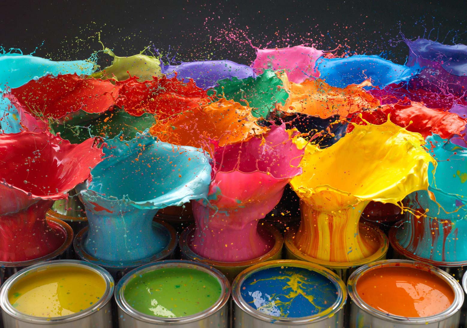 Exploding paint pot splash photo